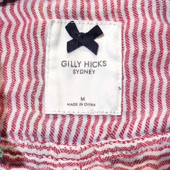Gilly Hicks Sydney Flannel Shirt Womens Medium Plaid Red Blue Button Down - Picture 5 of 11
